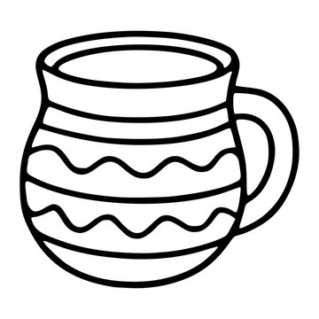 black and white patterned mug clip art preview