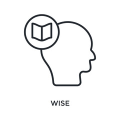 Wise Icon Outline Style. Vector Illustration For Graphic Design