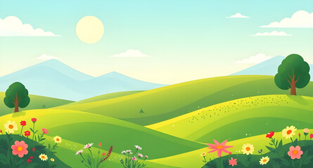 Fototapeta premium summer landscape with green grass