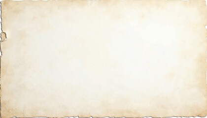 Old paper texture. Beige, parchment background with faint vintage watercolor texture. Aged, blank sheet with torn edges, ideal for design. Grunge style effect evokes antique atmosphere, antique page.