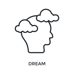 Dream Icon Outline Style. Vector Illustration For Graphic Design