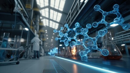 High-Tech Laboratory Holographic Molecular Modeling