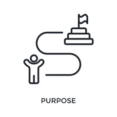 Purpose Icon Outline Style. Vector Illustration For Graphic Design