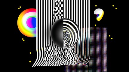 Fototapeta premium Surreal abstract black and white composition