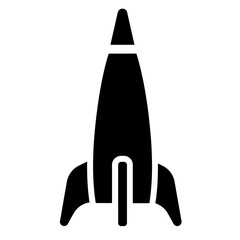 Rocket Icon – Solid Style - Symbol of Innovation, Power, and Upward Momentum