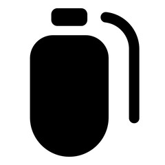 Grenade Icon – Solid Style - Minimalist Symbol of Tactical Impact and Power