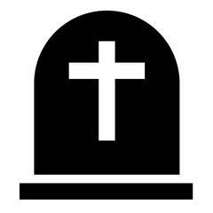 Tomb Icon with Crucifix – Solid Style - A Symbol of Death, Memory, and Christian Faith