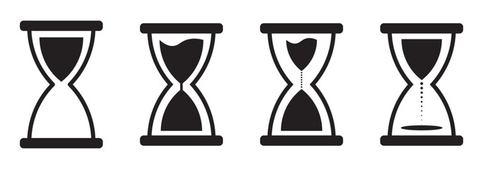 Sand watch icon set. Hourglass symbol. Vector illustration. hourglass icon. hourglass icon pixel