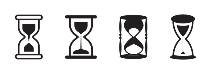 Sand watch icon set. Hourglass symbol. Vector illustration. hourglass icon. hourglass icon pixel