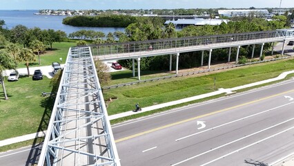 Pinellas County public bicycle trail system with the Gulf of Mexico in the background © michael