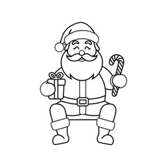 Fototapeta premium Santa Claus black icon on white background Santa Claus silhouette
