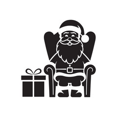 Santa Claus black icon on white background Santa Claus silhouette