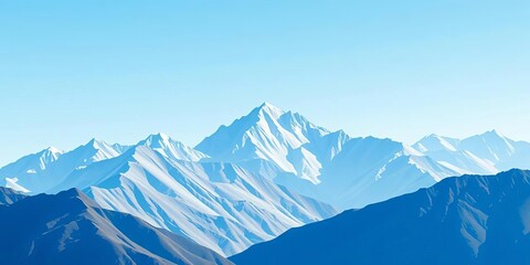 Obraz premium Abstract blue minimalist mountain range seamless vector pattern , continuous, vector