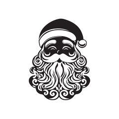 Santa Claus black icon on white background Santa Claus silhouette