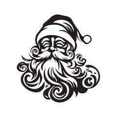 Santa Claus black icon on white background Santa Claus silhouette