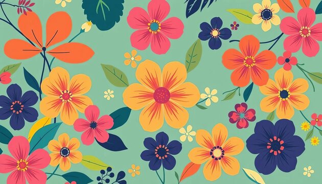 Abstract floral and geometric patterns in retro style, ideal for Mother's Day cards and backgrounds, Mother's Day,  decorative