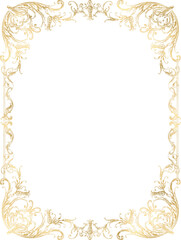 Ornamental golden frame png, royal luxury border, elegant baroque