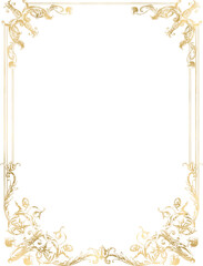 Ornamental golden frame png, royal luxury border, elegant baroque