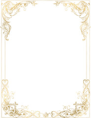 Ornamental golden frame png, royal luxury border, elegant baroque