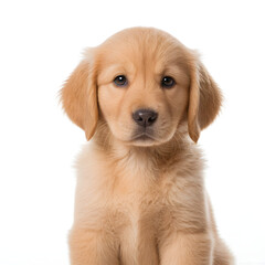 Golden retriever puppy isolated on white background