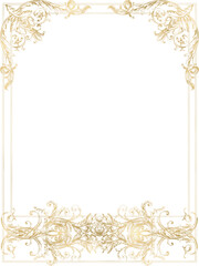 Ornamental golden frame png, royal luxury border, elegant baroque