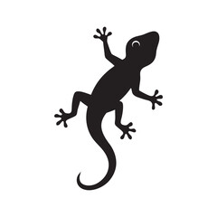 Gecko Climbing Up Silhouette Vector