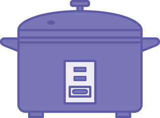 Colored Rice Cooker Icon. Vector Illustration. Electric Pot for Cooking Rice and Other Cereals. Household Appliances Concept