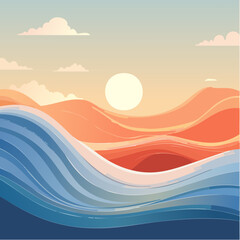 Minimalist Wavy Swirl Vector Background Set