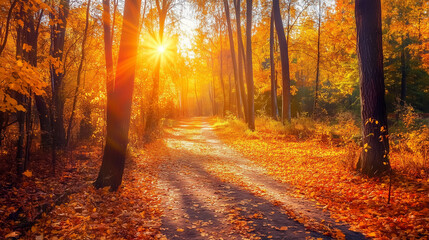 Obraz premium Colorful foliage in the park. Falling leaves natural background .Autumn season concept. Abstract autumn background