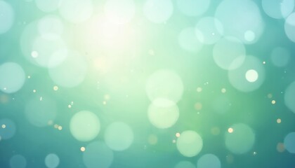 Abstract background with blue and green bokeh effect. Spring season, fresh eco concept. Illustration with circles and flashes, blur, soft glow. Bright colors, light, decoration, sparkle.