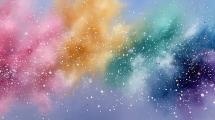 Fototapeta premium An ethereal representation of cosmic clouds painted in soft hues creates a serene and mystical atmosphere, ideal for evoking a sense of wonder and tranquility.