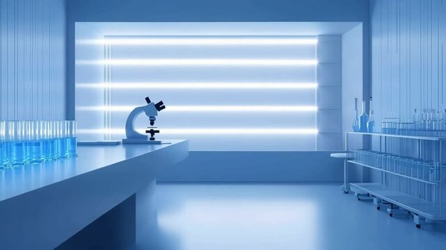 Modern and Bright Laboratory Interior with Scientific Equipment and Research Setup