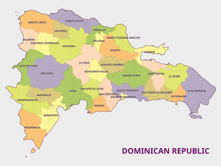 Map of the Dominican Republic Provinces and Regions