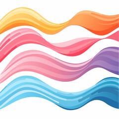 Abstract Playful Dynamic Colorful Gradient Wavy Lines Poster Background Set Vector Illustration