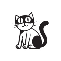 Coloring Page Outline of Cute Cat