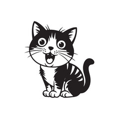 Coloring Page Outline of Cute Cat