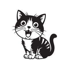 Coloring Page Outline of Cute Cat
