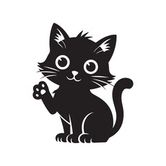 Coloring Page Outline of Cute Cat