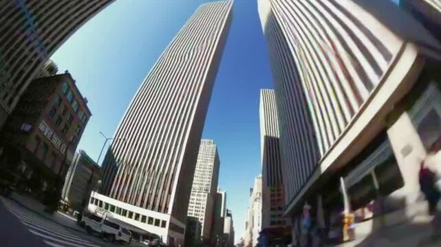 4K POV View Of Bicycle Couriers Helmet Cam Video Of A Business City