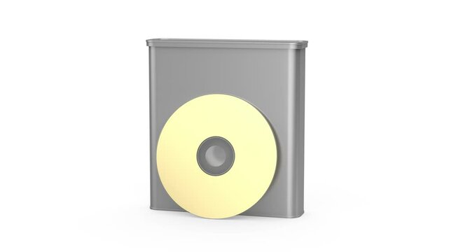 Blank plastic box and disc on white background