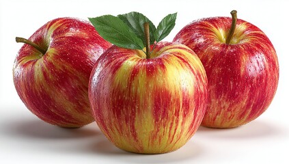 red apples on white background