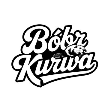 Creative Bobr Kurwa logo design featuring a beaver and playful typography in a bold black and white style