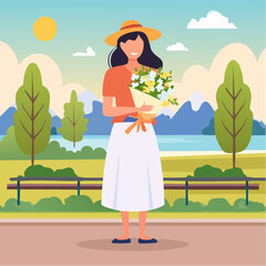Woman with a Spring Bouquet