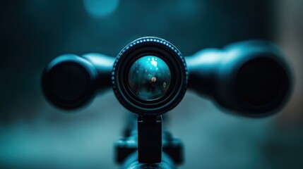 Focused precision: A sniper rifle scope offers a sharp vision of the target