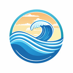 Marine Reserve Logo with Wave Design