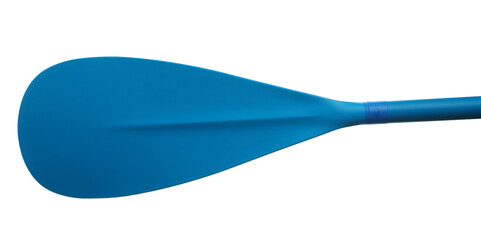 blue plastic boat paddle isolated on white
