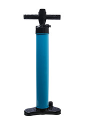 Rubber boat inflator pump with pressure gauge isolated on white.
