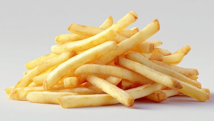 french fries on a white background