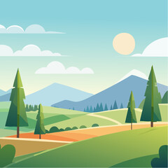 Obraz premium Minimal Landscape Illustrations