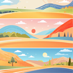 Coloful Vector Set of Abstract Playful Dynamic Lines Illustrations